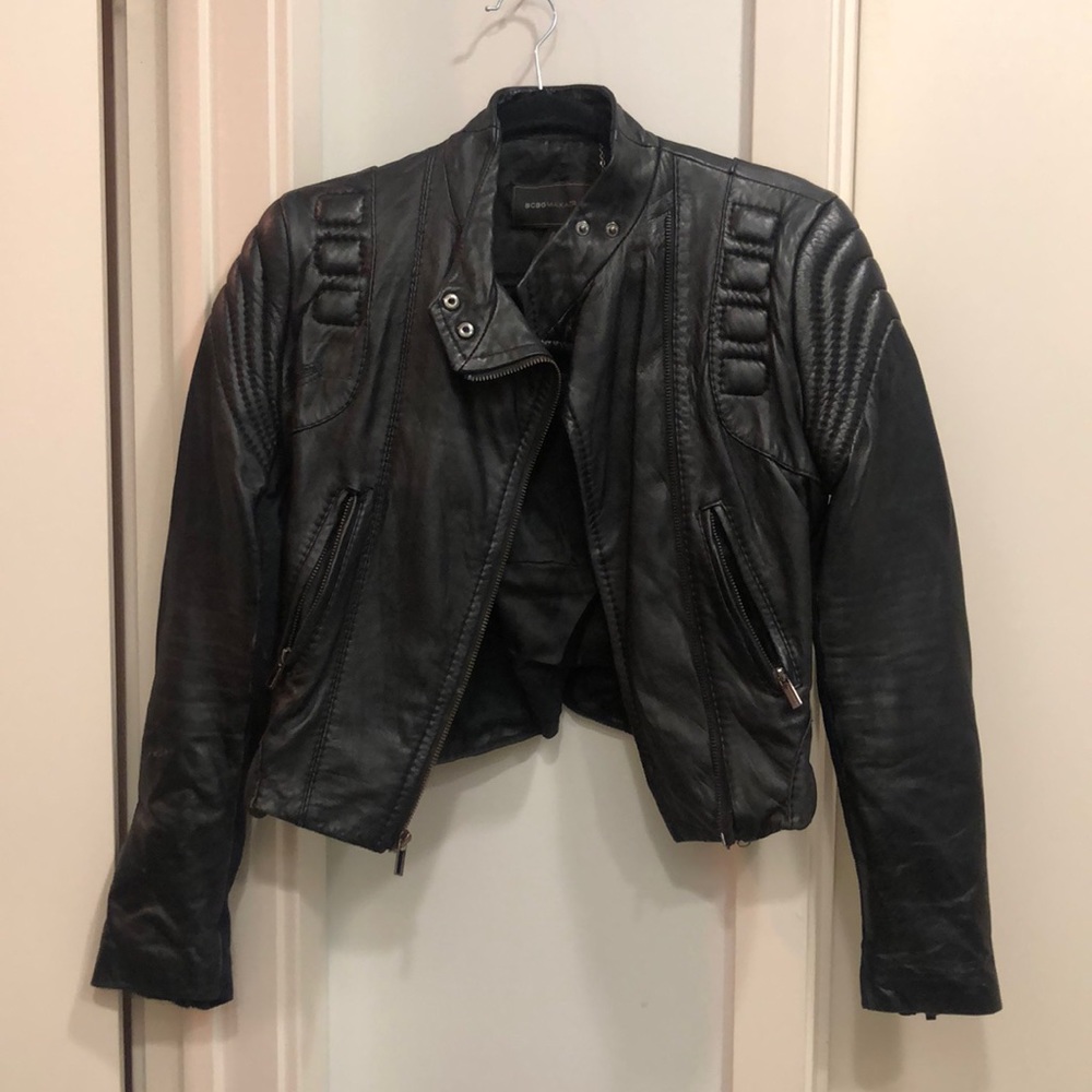 BCBG Max Azria Leather Moto Jacket